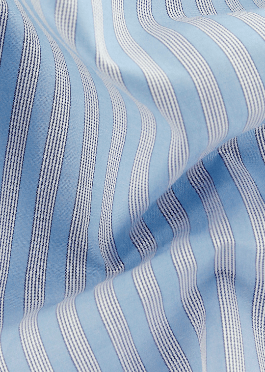 Tissu 100% coton de couleur bleu à rayures | Cotton Park