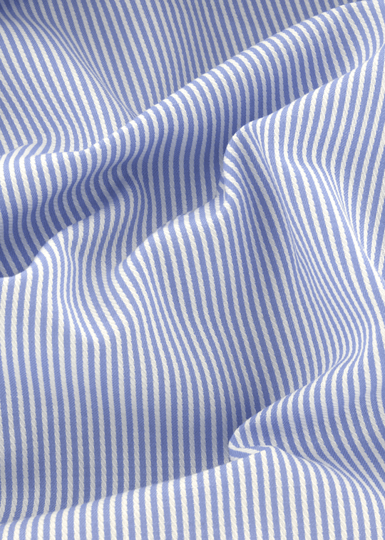 Tissu 100% coton à fines rayures bleu ciel | Cotton Park