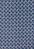 Tissu en soie ascot de couleur bleu à motifs | Cotton Park