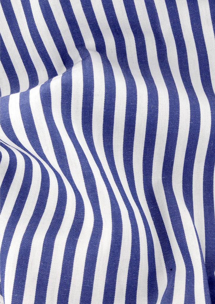 Tissu haut de gamme 100% coton à rayures bleus | Cotton Park